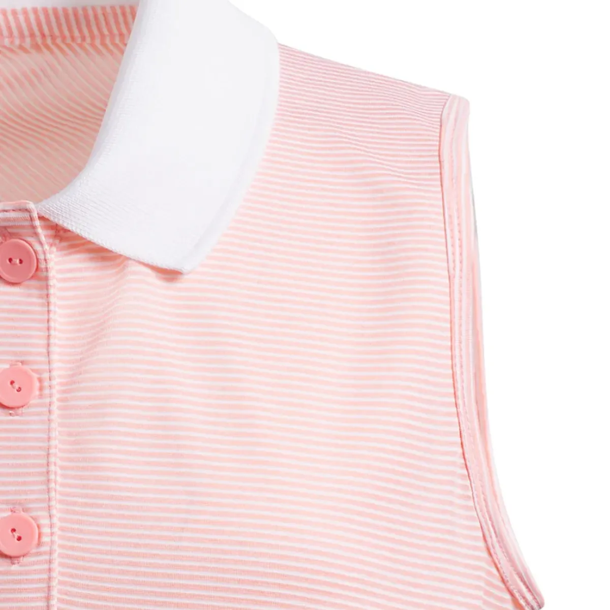 adidas Junior Girls Ottoman Striped Sleeveless Golf Polo Shirt Junior Polo Shirts