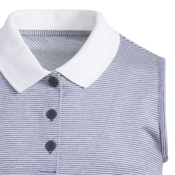 Sale adidas Junior Girls Ottoman Striped Sleeveless Golf Polo Shirt Junior Polo Shirts|Season Ready Collection