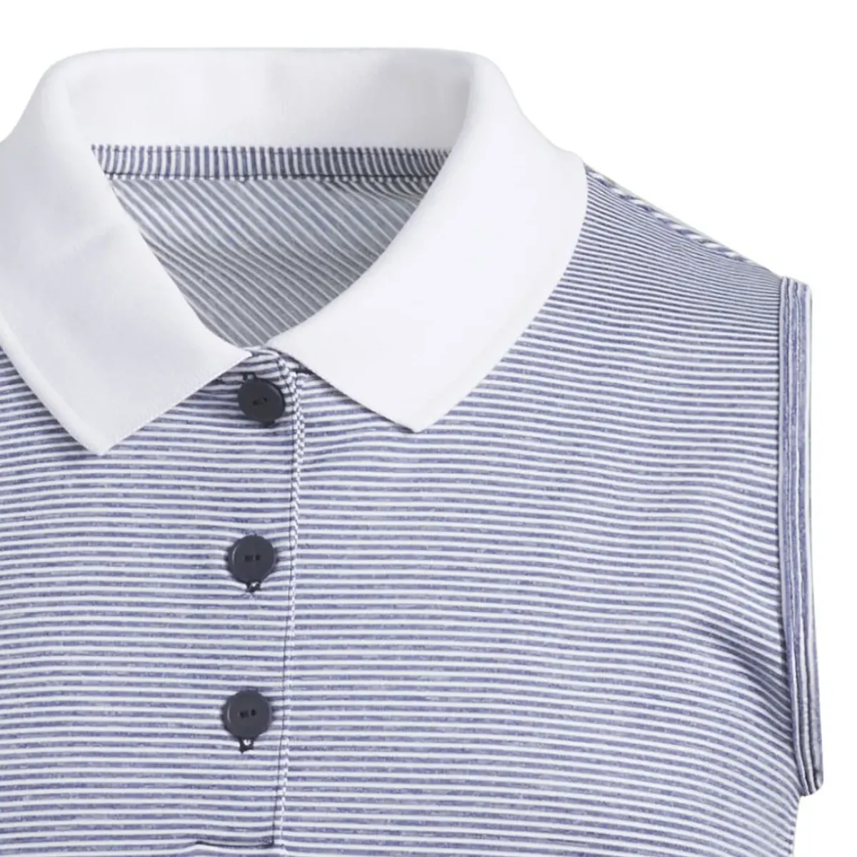 Sale adidas Junior Girls Ottoman Striped Sleeveless Golf Polo Shirt Junior Polo Shirts|Season Ready Collection