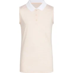 Sale adidas Junior Girls Ottoman Striped Sleeveless Golf Polo Shirt Junior Polo Shirts|Season Ready Collection