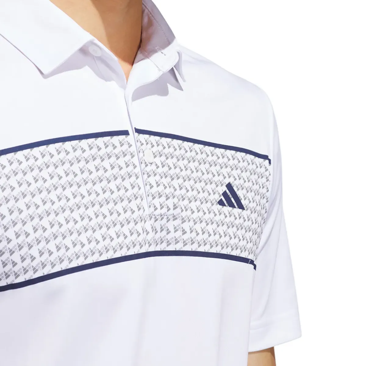 New adidas Men's Core Chest Stripe Golf Polo Shirt Men's Polo Shirts