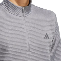 adidas Men's DWR Textured Quarter Zip Golf Mid Layer Men's Sweaters|Men's Midlayers
