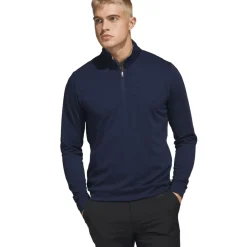 Best adidas Men's Elevated Half Zip Golf Midlayer Men's Sweaters|Men's Midlayers