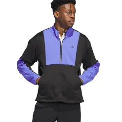 New adidas Men's Go-To DWR Hybrid Half Zip Golf Mid Layer Men's Sweaters|Men's Midlayers