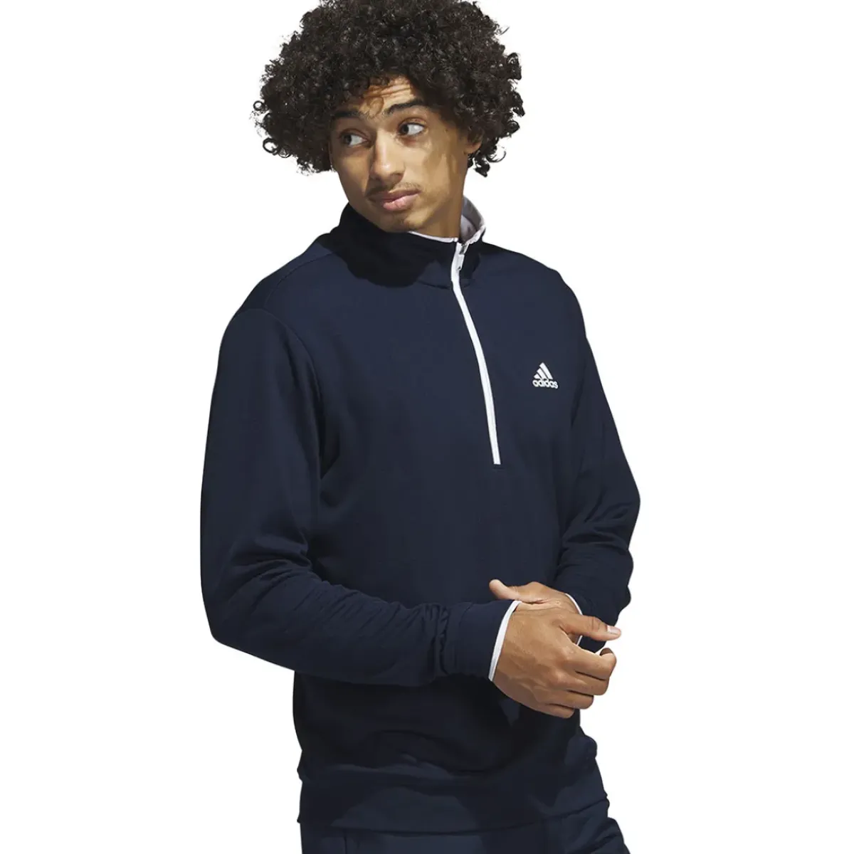 adidas Men's PRIMEGREEN UPF Half Zip Golf Midlayer Men's Sweaters|Men's Midlayers