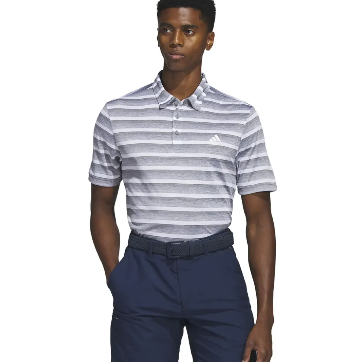 Outlet adidas Men's Two-Colour Striped Golf Polo Shirt Men's Polo Shirts