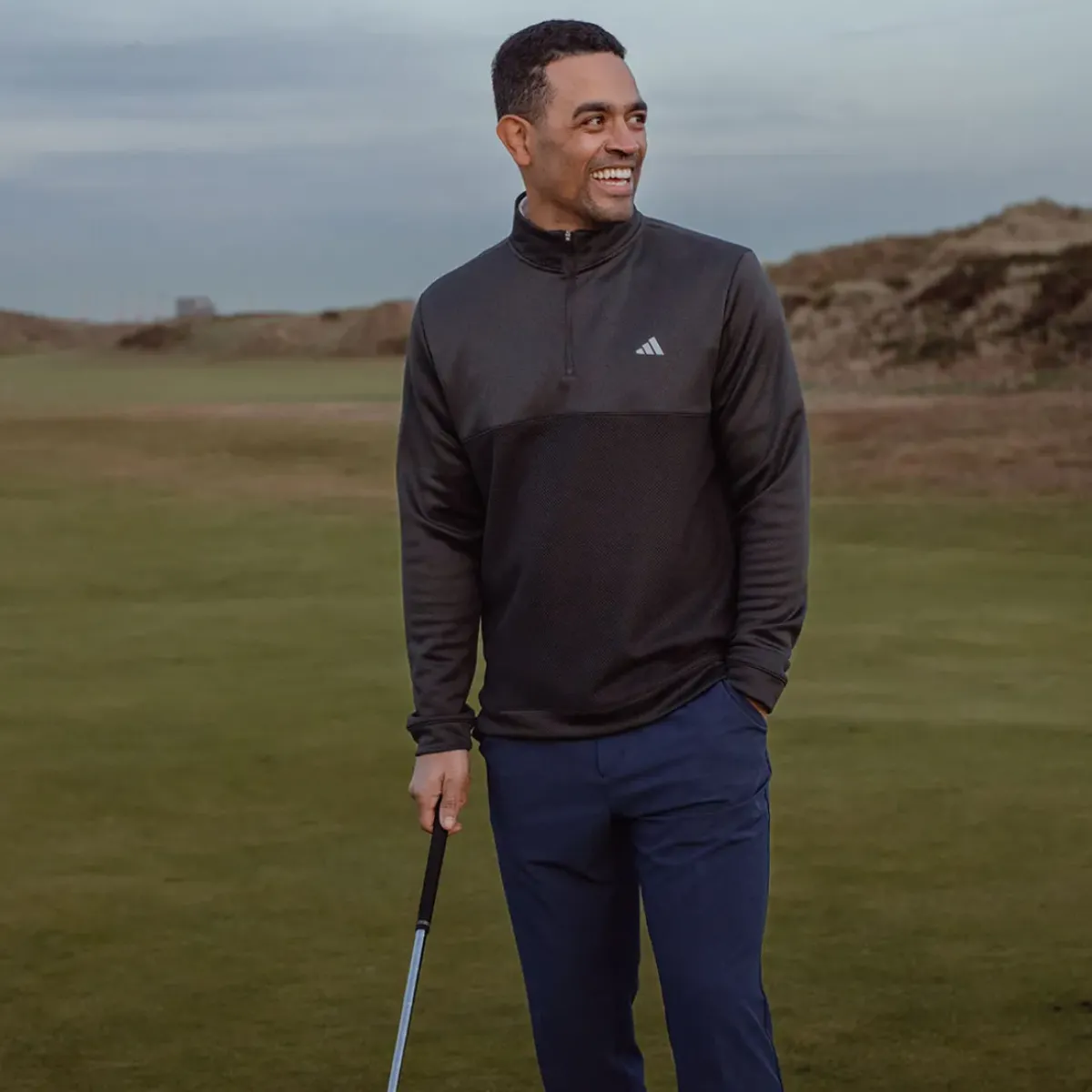 Outlet adidas Men's Ultimate365 Textured Quarter Zip Golf Mid Layer Men's Sweaters|Men's Midlayers