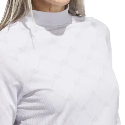 Clearance adidas Ultimate365 Tour Monogram Mock Neck Long Sleeve Golf Base Layer Ladies Polo Shirts