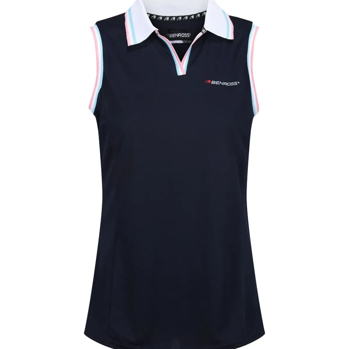 Outlet Ladies Tipped Sleeveless Stretch Golf Polo Shirt Ladies Polo Shirts