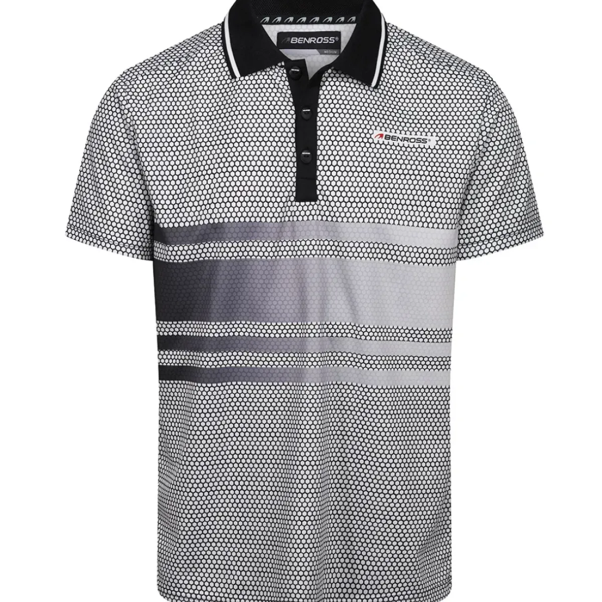 Online Men's Hex Print Stretch Golf Polo Shirt Men's Polo Shirts
