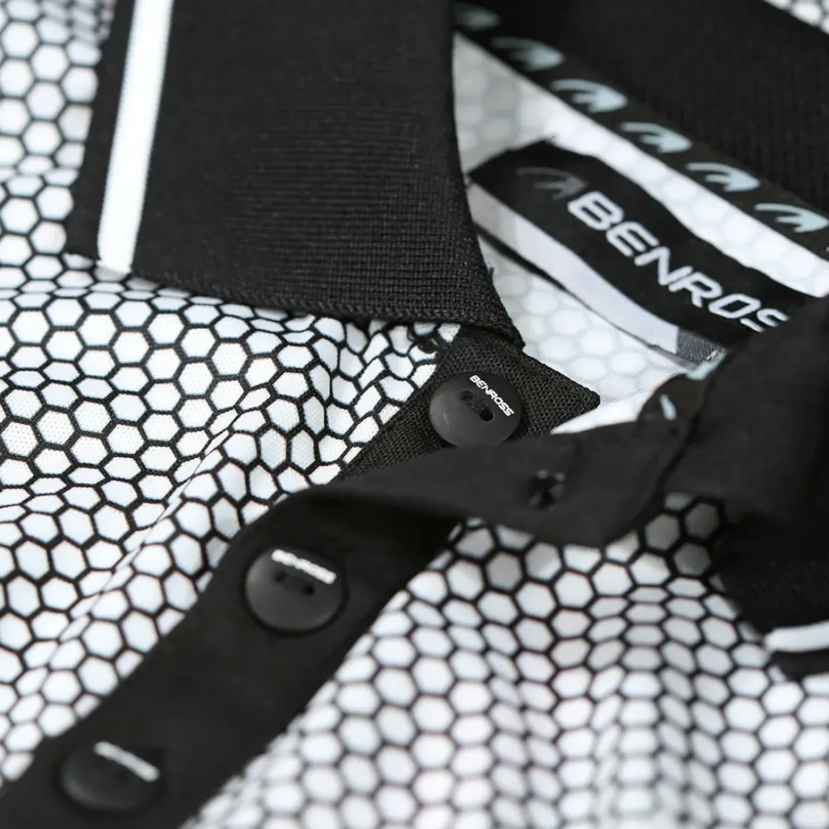 Online Men's Hex Print Stretch Golf Polo Shirt Men's Polo Shirts