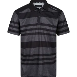 Hot Men's Marl Stripe Stretch Golf Polo Shirt Men's Polo Shirts
