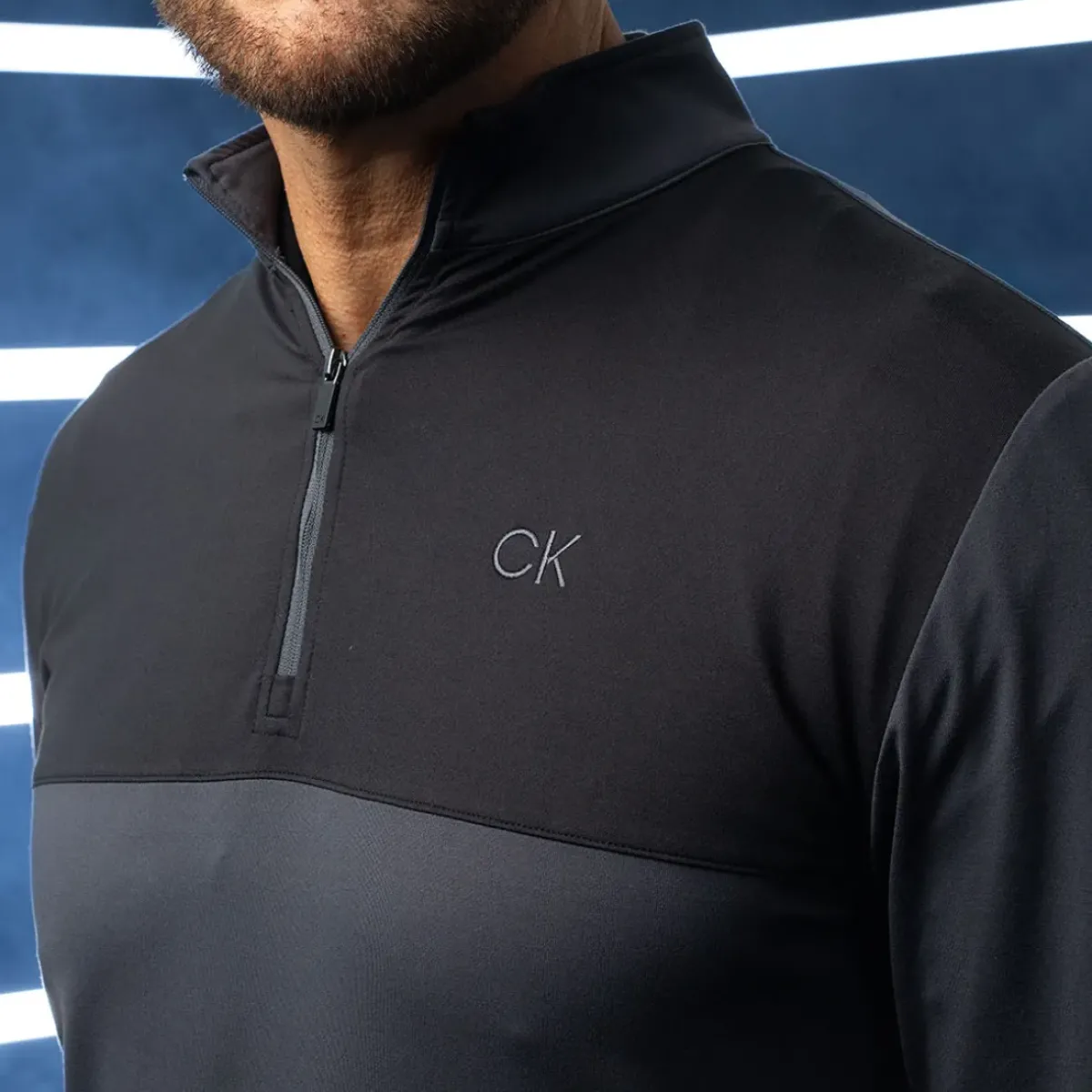 Outlet Men's Gusto Colour Block Quarter Zip Golf Mid Layer Men's Sweaters|Men's Midlayers