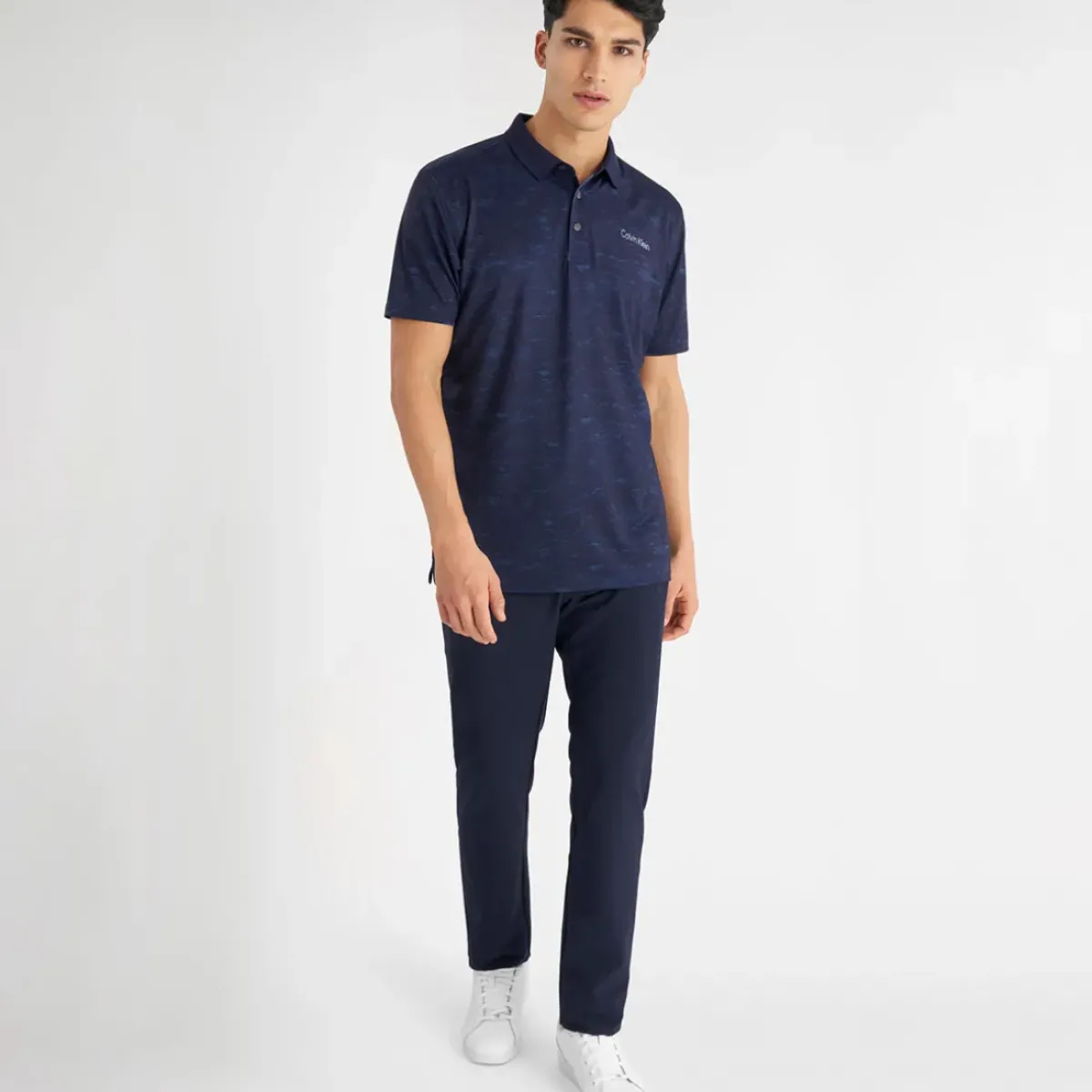 Hot Men's Textured Slate Print Golf Polo Shirt Men's Polo Shirts