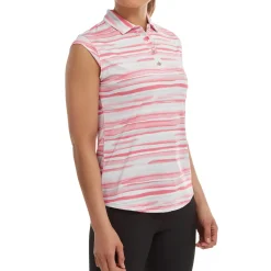 Best Ladies Cap Sleeve Watercolour Print Lisle Golf Polo Shirt Ladies Polo Shirts