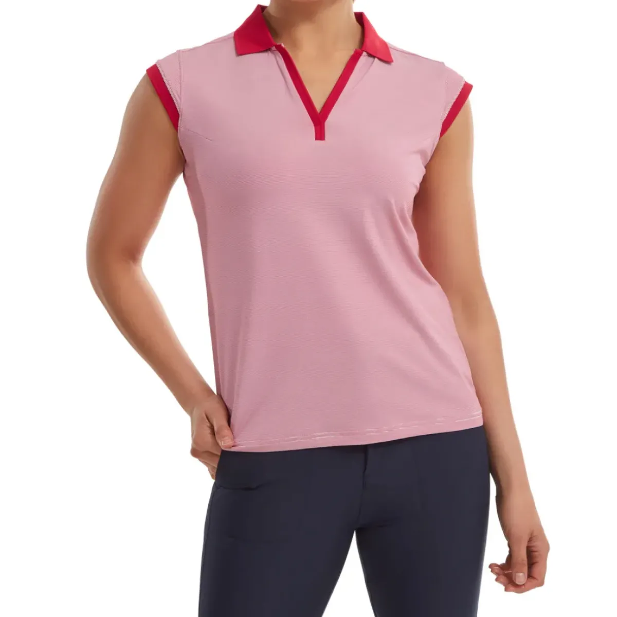 Sale Ladies End on End Stripe Lisle Golf Polo Shirt Ladies Polo Shirts