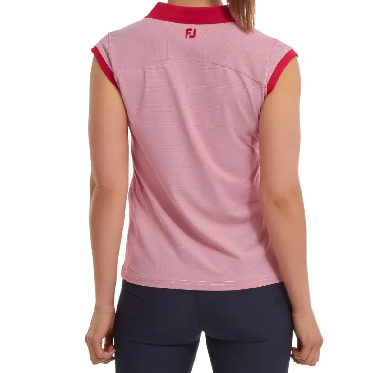 Sale Ladies End on End Stripe Lisle Golf Polo Shirt Ladies Polo Shirts