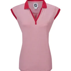 Sale Ladies End on End Stripe Lisle Golf Polo Shirt Ladies Polo Shirts