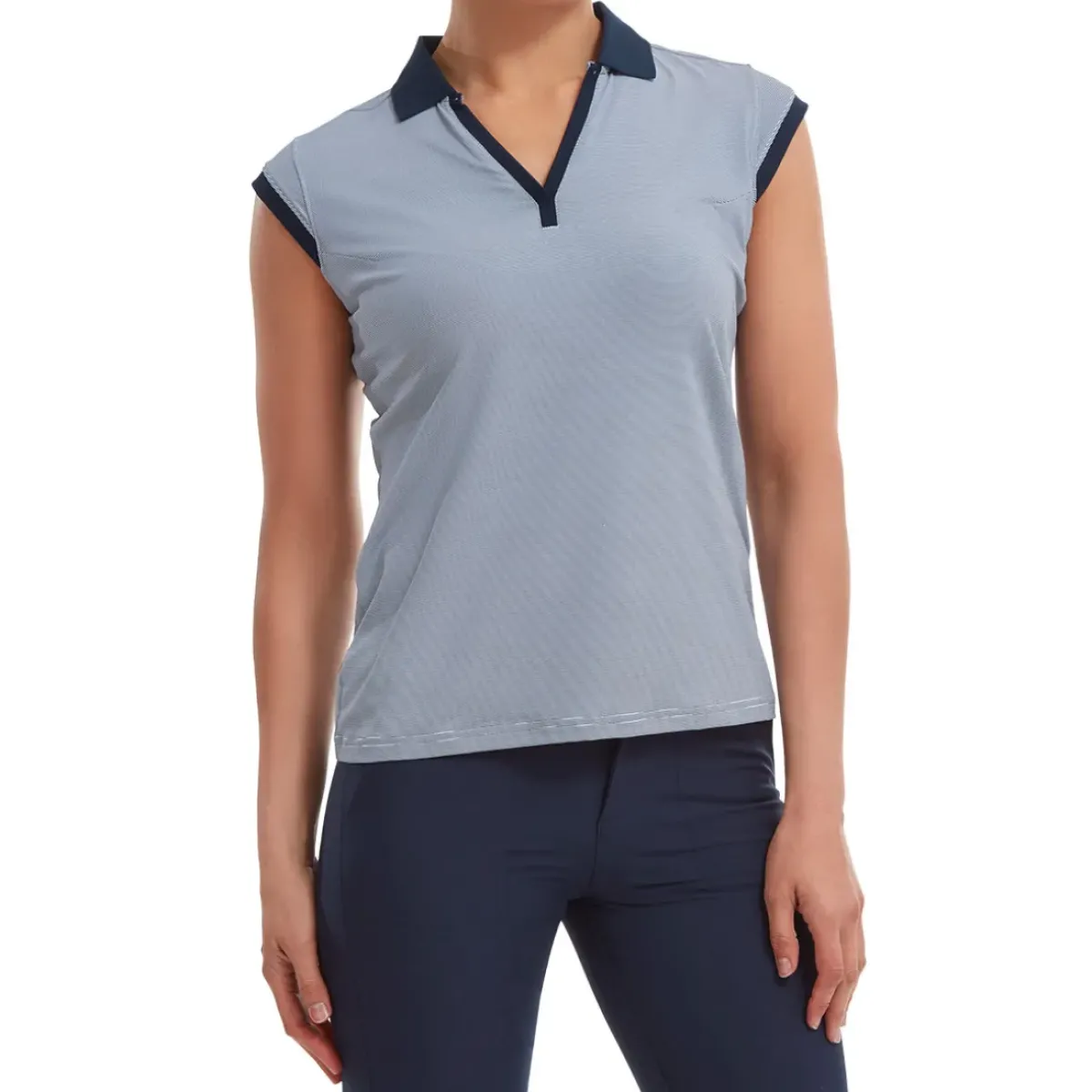 Clearance Ladies End on End Striped Lisle Golf Polo Shirt Ladies Polo Shirts