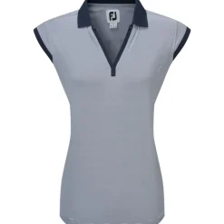 Clearance Ladies End on End Striped Lisle Golf Polo Shirt Ladies Polo Shirts