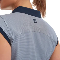 Clearance Ladies End on End Striped Lisle Golf Polo Shirt Ladies Polo Shirts