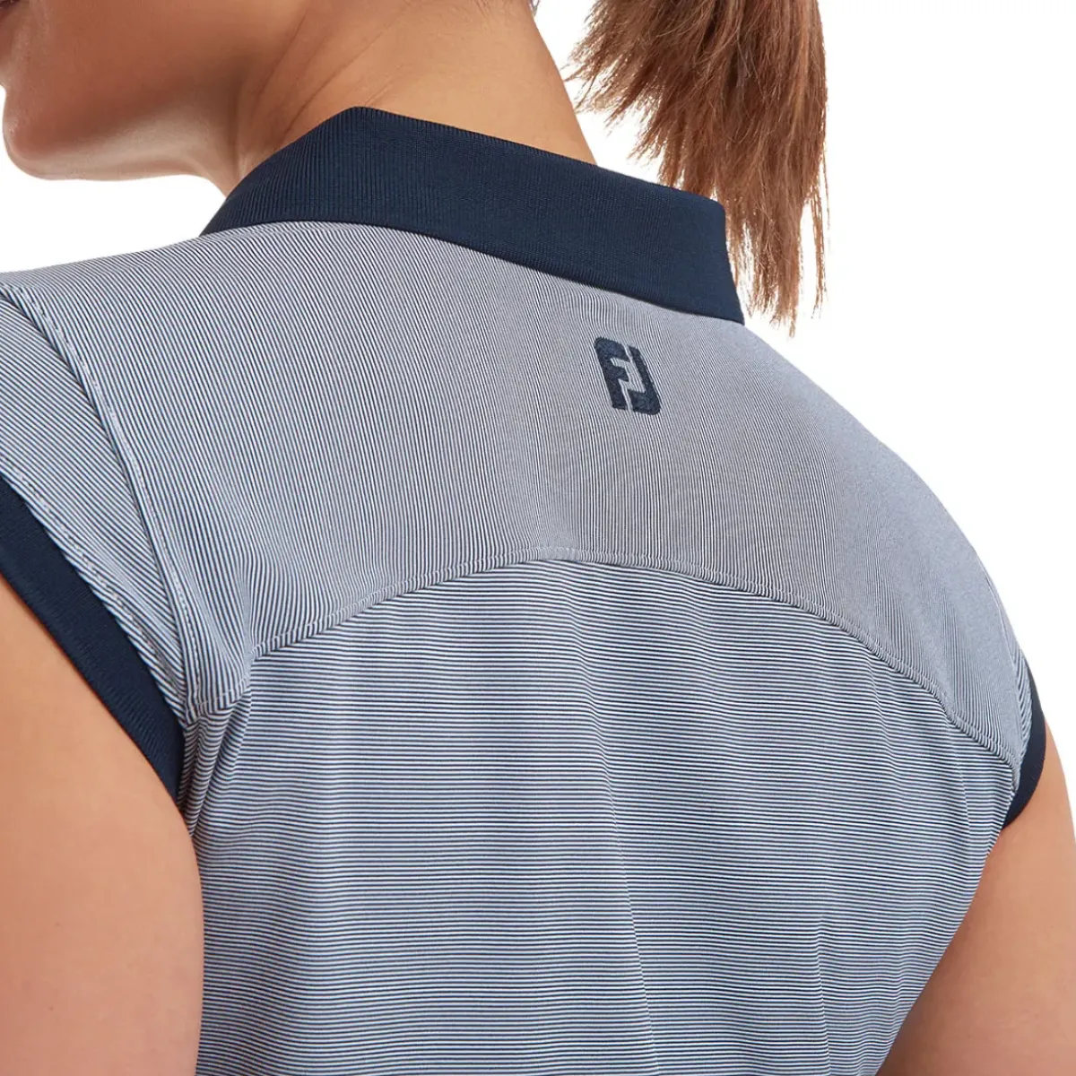 Clearance Ladies End on End Striped Lisle Golf Polo Shirt Ladies Polo Shirts