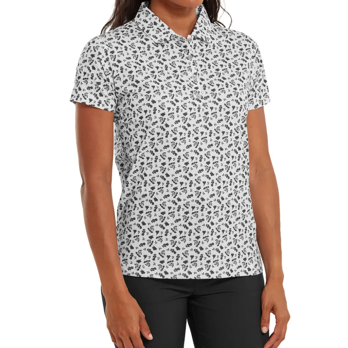 Clearance Ladies Floral Print Golf Polo Shirt Ladies Polo Shirts