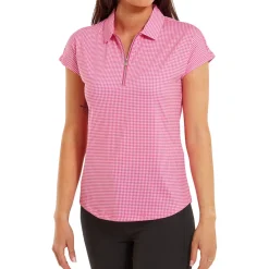Sale Ladies Houndstooth Print Golf Polo Shirt Ladies Polo Shirts