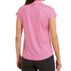 Sale Ladies Houndstooth Print Golf Polo Shirt Ladies Polo Shirts