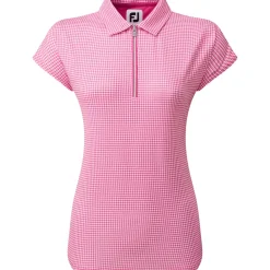 Sale Ladies Houndstooth Print Golf Polo Shirt Ladies Polo Shirts