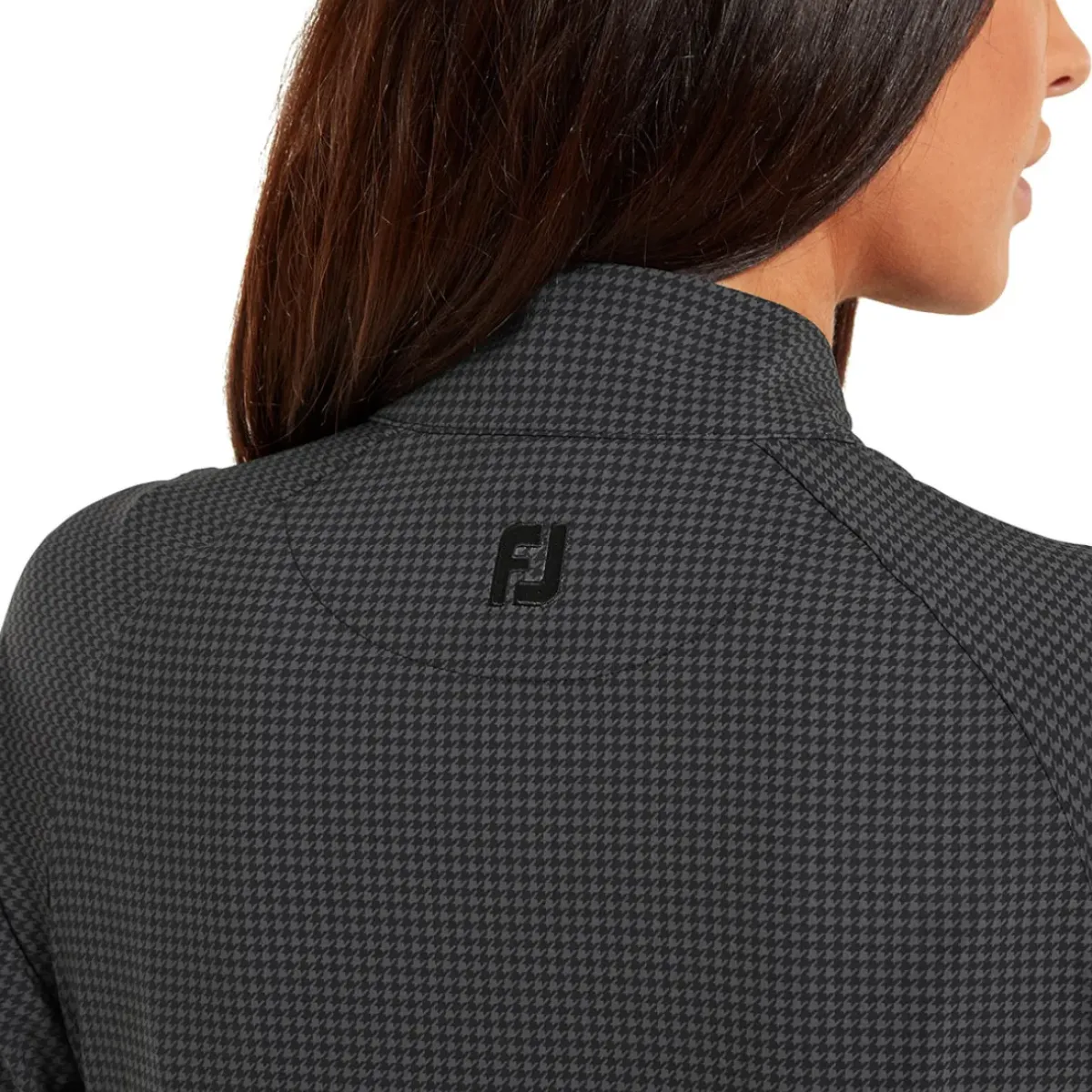 Ladies Houndstooth Print Woven Golf Jacket Ladies Jackets|Ladies Midlayers