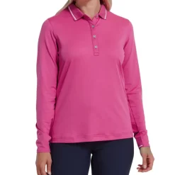 Sale Ladies Thermal Solid Long Sleeve Golf Polo Shirt Ladies Polo Shirts