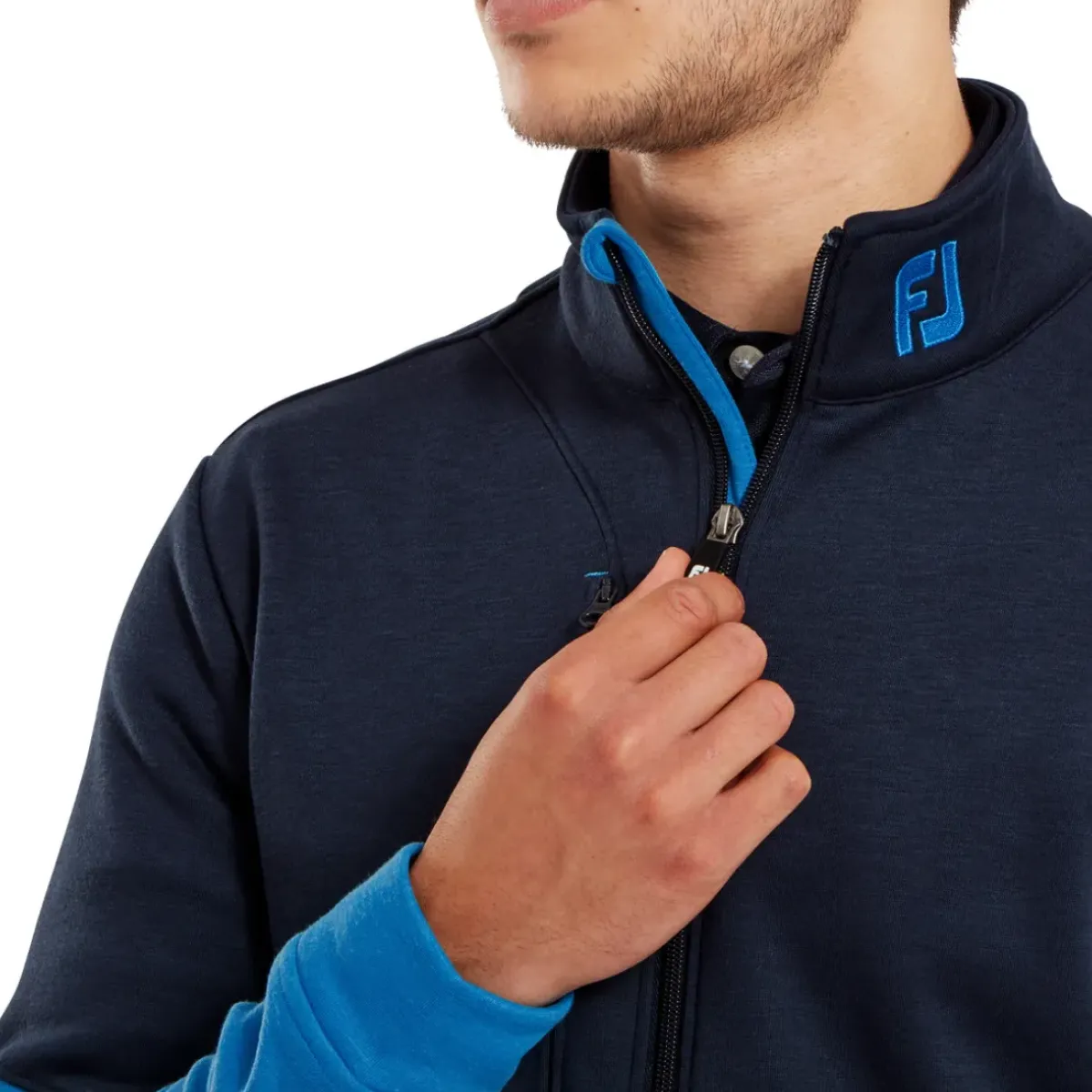 Clearance Men's Colour Block Chill-Out Full Zip Golf Midlayer Men's Sweaters|Men's Jackets