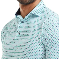 New Men's Flying Wasp Print Lisle Golf Polo Shirt Men's Polo Shirts