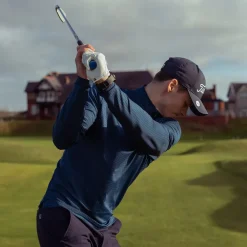 Men's Glen Plaid Chill-Out Golf Midlayer Men's Sweaters|Men's Midlayers