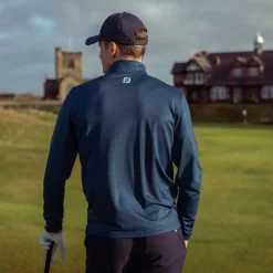 Men's Glen Plaid Chill-Out Golf Midlayer Men's Sweaters|Men's Midlayers