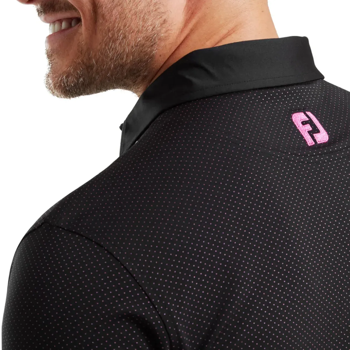 Discount Men's Jacquard Dot Print Golf Polo Shirt Men's Polo Shirts