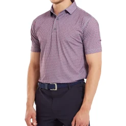 Men's Scallop Shell Foulard Lisle Golf Polo Shirt Men's Polo Shirts