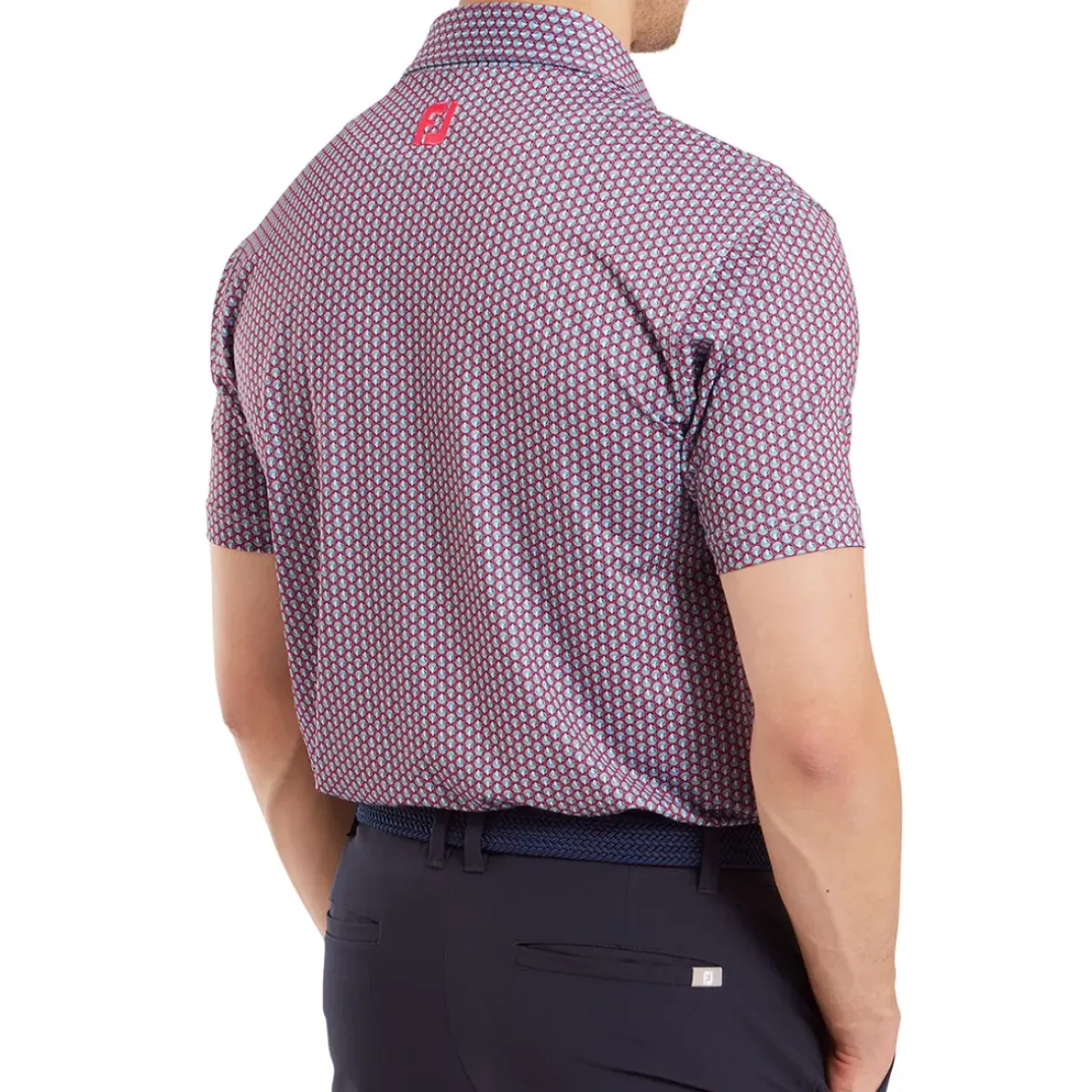 Men's Scallop Shell Foulard Lisle Golf Polo Shirt Men's Polo Shirts