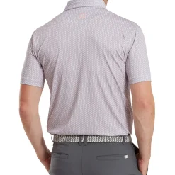 Men's Scallop Shell Foulard Lisle Golf Polo Shirt Men's Polo Shirts