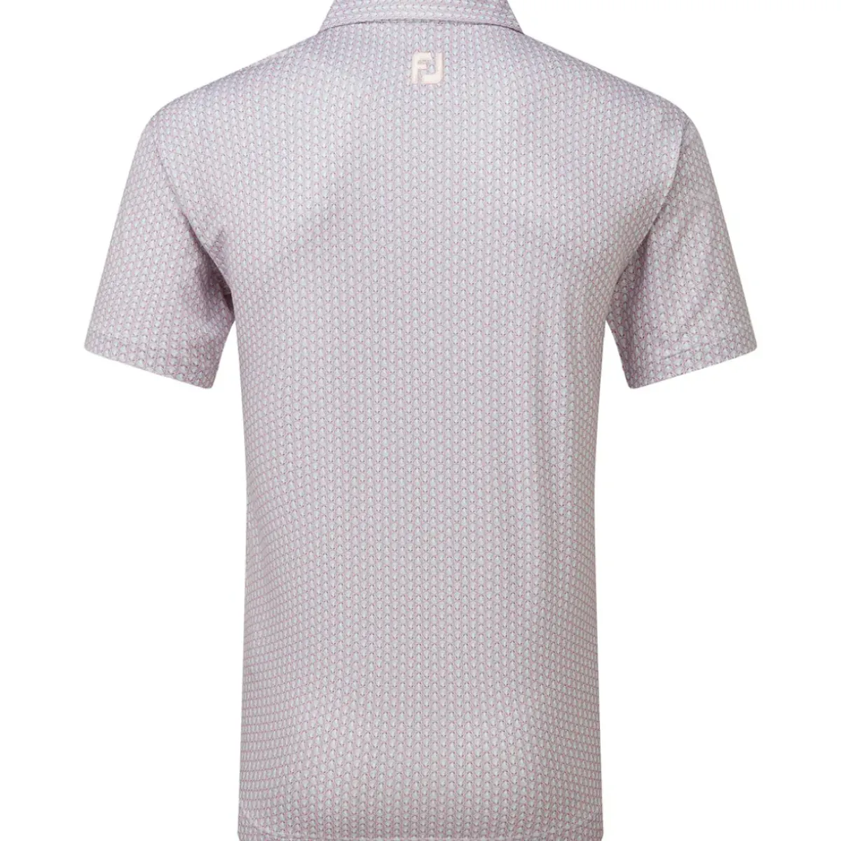 Men's Scallop Shell Foulard Lisle Golf Polo Shirt Men's Polo Shirts