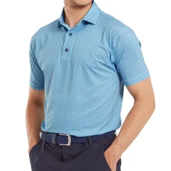 Hot Men's Scallop Shell Foulard Lisle Golf Polo Shirt Men's Polo Shirts