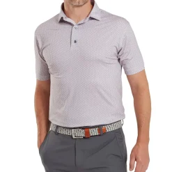 Outlet Men's Scallop Shell Foulard Lisle Golf Polo Shirt Men's Polo Shirts