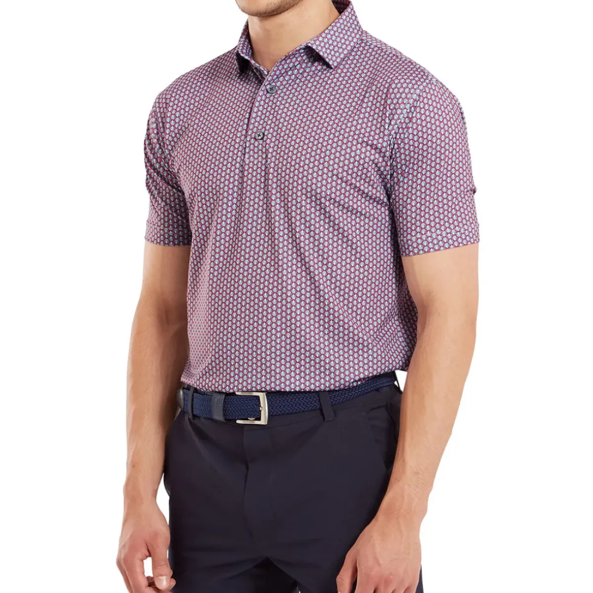 Outlet Men's Scallop Shell Foulard Lisle Golf Polo Shirt Men's Polo Shirts