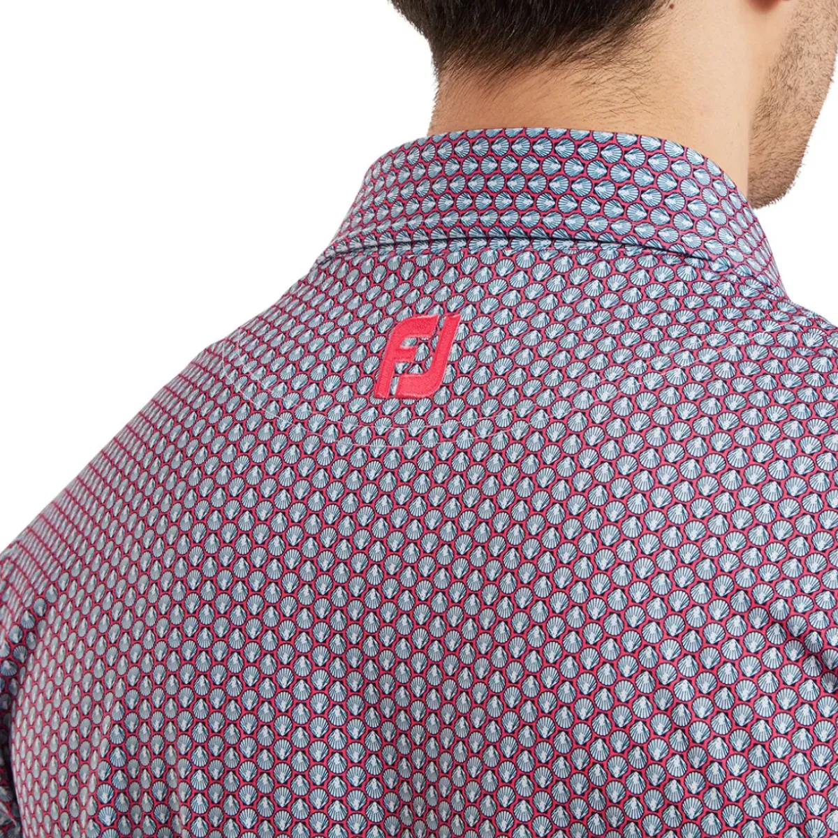 Outlet Men's Scallop Shell Foulard Lisle Golf Polo Shirt Men's Polo Shirts