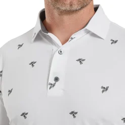 Clearance Men's Thistle Print Lisle Golf Polo Shirt Men's Polo Shirts