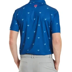 Clearance Men's Thistle Print Lisle Golf Polo Shirt Men's Polo Shirts