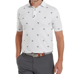 Hot Men's Thistle Print Lisle Golf Polo Shirt Men's Polo Shirts