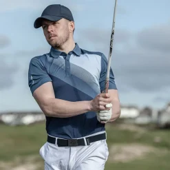 Online Men's Macoy Stripe Golf Polo Shirt Men's Polo Shirts