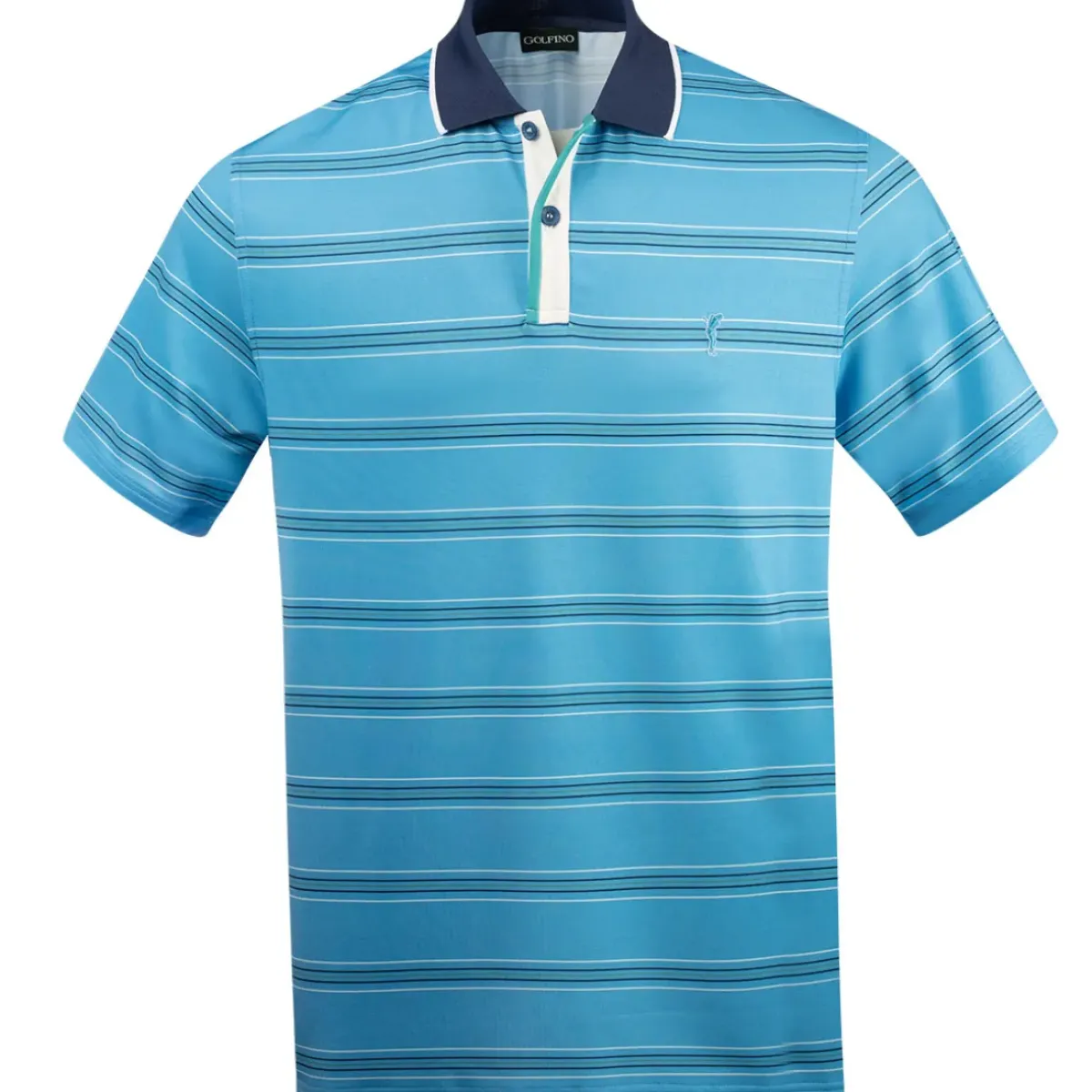 Discount Men's Multi-Stripe Breathable Golf Polo Shirt Men's Polo Shirts